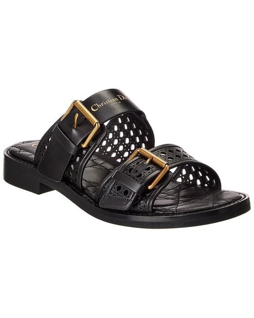 Dior Black D-Avenue Leather Sandal