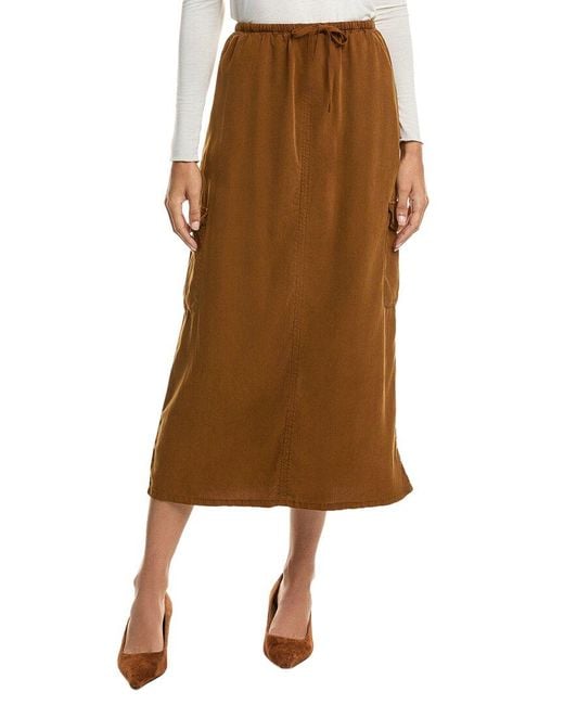 Bella Dahl Brown Cargo Midi Skirt