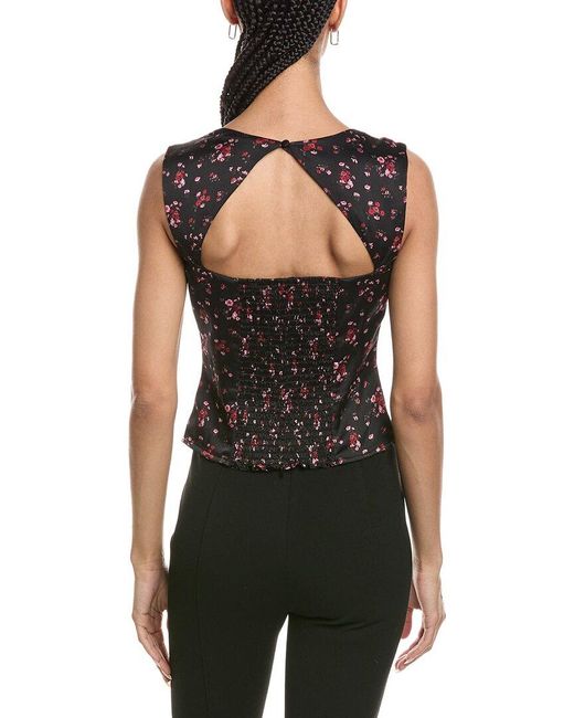 REVERIEE Black Square Neck Sleeveless Top