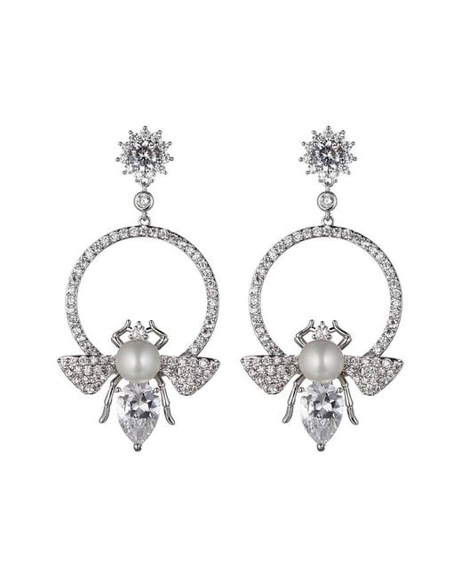 Eye Candy LA Metallic Luxe Collection Cz Glam Bee Drop Earrings
