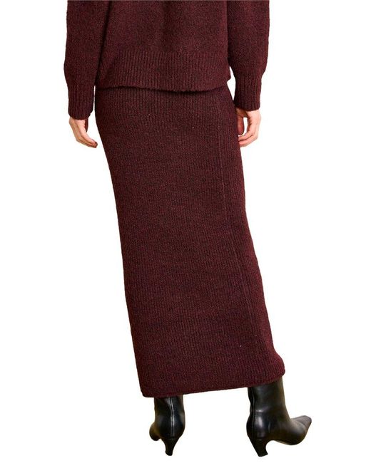 Line & Dot Red Hart Wool-Blend Sweater Skirt