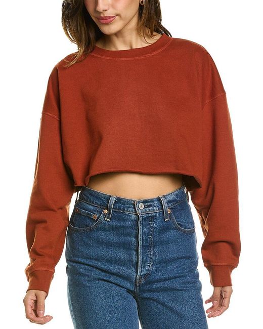 Red crop top discount sweatshirt