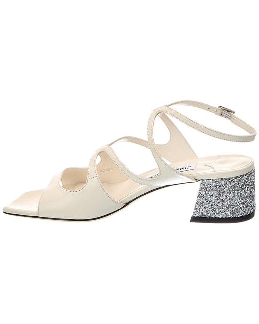Jimmy Choo White Azilia 45 Leather Sandal