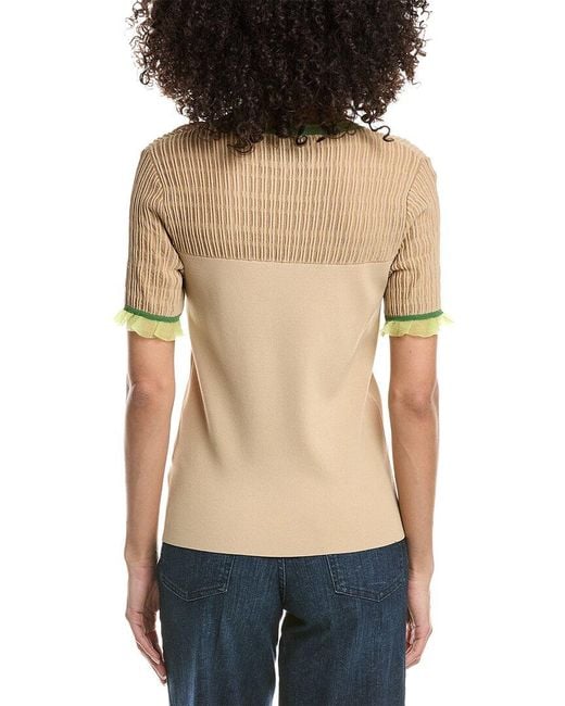 3.1 Phillip Lim Blue Micro Rib Ottoman Fitted Pullover