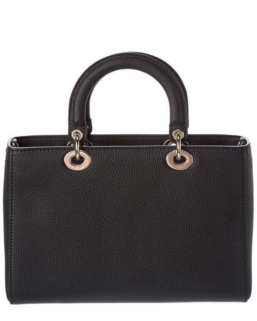 Dior Black Lady D-Sire Medium Leather Tote
