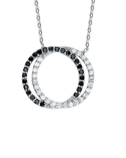 Genevive Jewelry Multicolor Silver Cz Interlocking Circle Necklace