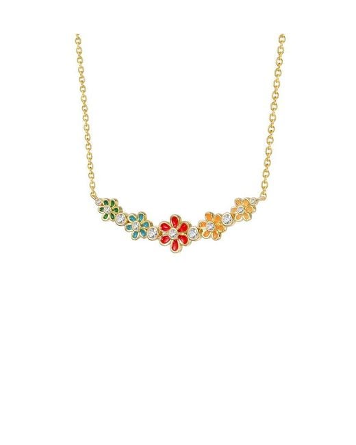 Rachel Glauber Metallic 14K Diamond Cz Chain Necklace