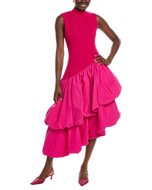 AMUR Pink Eleonora Combo Tiered Dress
