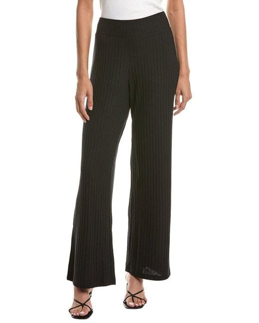 Michael Stars Black Zeta Rib Straight Pant