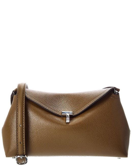 Totême  Brown T Lock Leather Shoulder Bag