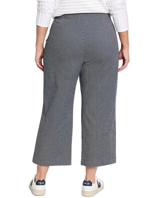 NIC+ZOE Gray Plus All Day Stripe Wide Leg Jean