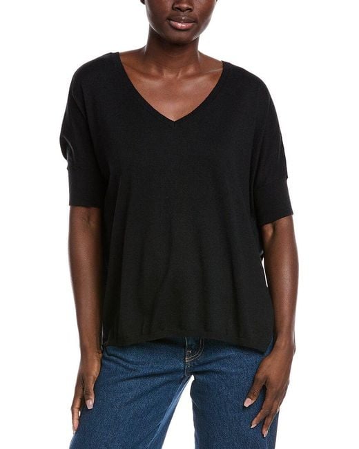 Minnie Rose Black Pow Pow Cashmere-Blend Sweater