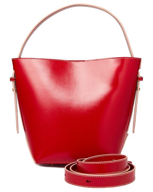 J.McLaughlin Red Crawford Leather Bucket Bag
