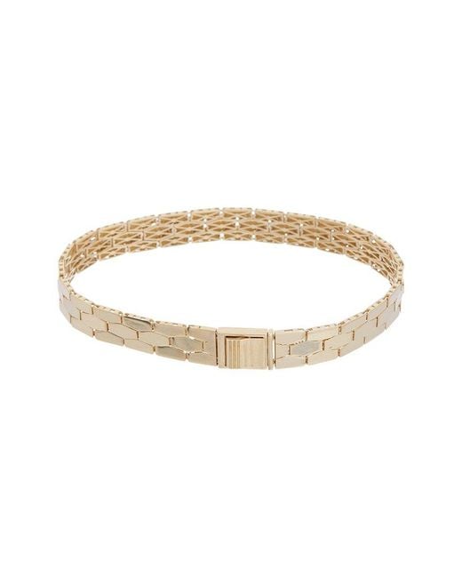 Italian Gold Metallic 14K 8.4Mm Honeycomb Bracelet