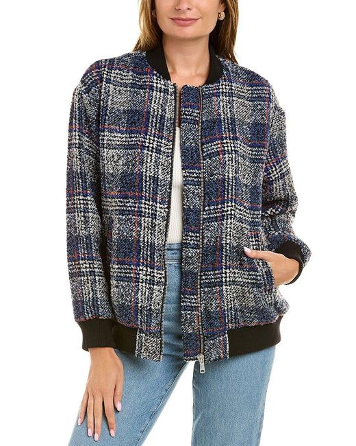 Avec Les Filles Tweed Bomber Jacket in Grey (Gray) Save 34 Lyst