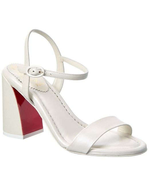 Christian Louboutin White Miss Jane 85 Leather Sandal