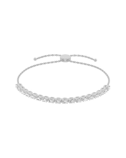 Lab Grown Diamonds White 14K 0.75 Ct. Tw. Lab Grown Diamond Tennis Bolo Bracelet