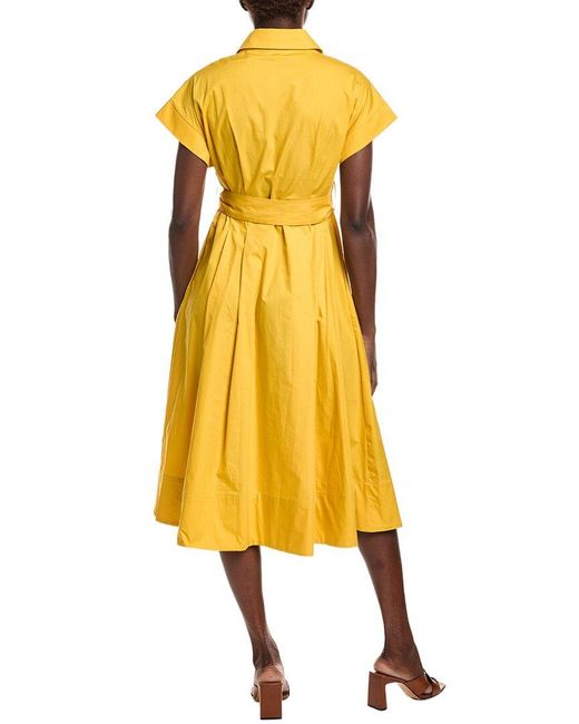 Gracia Yellow Front Pockets Shirtdress