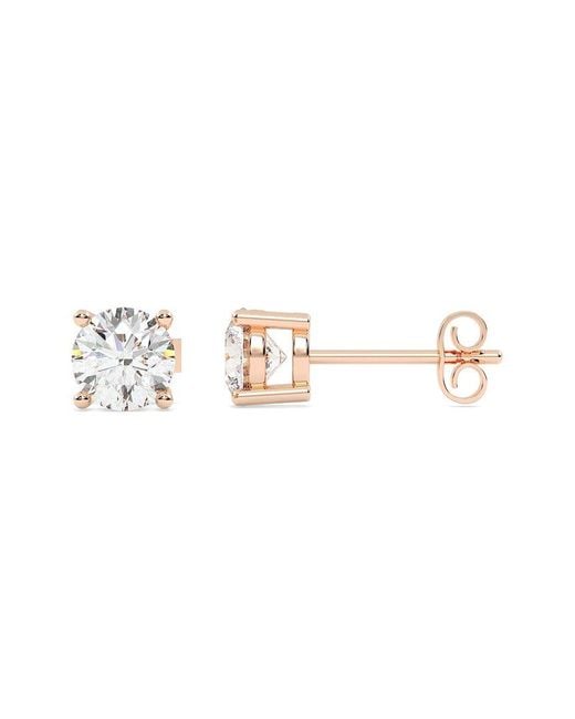 Lab Grown Diamonds Metallic 14K Rose 2.00 Ct. Tw. Lab-Grown Diamond Earrings
