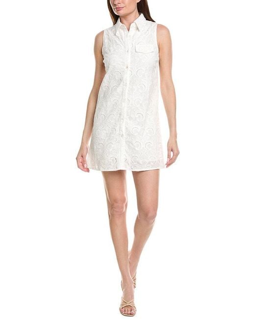 ANNA KAY White Aqua Lace Mini Dress