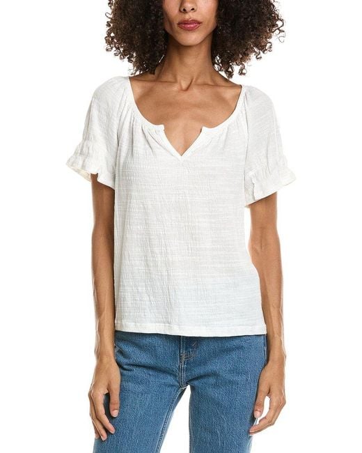 Max Studio White Puff Sleeve Blouse