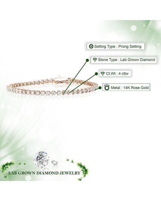 Amairah White 14K 4.00 Ct. Tw. Lab-Grown Diamond Tennis Bracelet