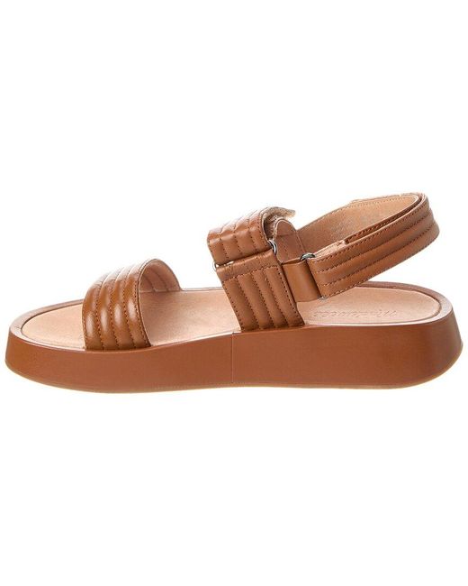 Madewell Brown Quilted Leather Flatform Sandal