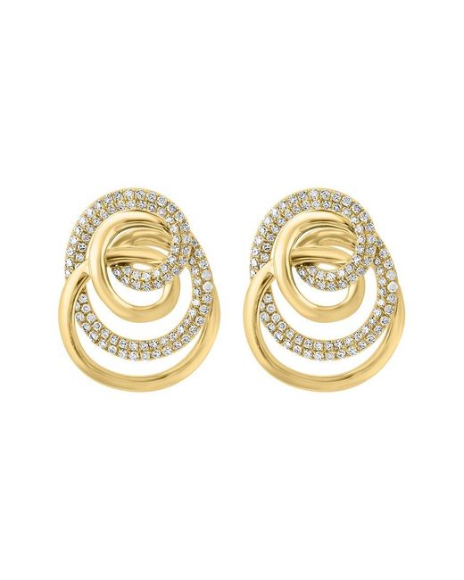 Effy Fine Jewelry Metallic 14K 0.64 Ct. Tw. Diamond Earrings