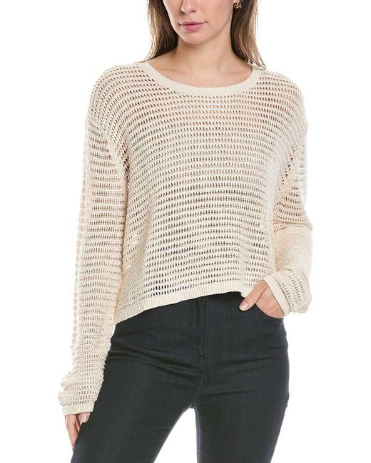 Reiss Natural Avril Linen-Blend Open Stitch Sweater