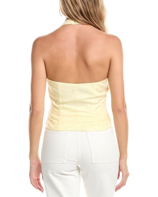 Bardot White Paola Linen Halter Top