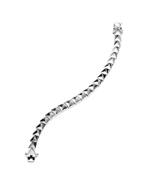 Eddie Borgo Metallic Rhodium Plated Pyramid Link Bracelet