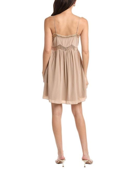 Reiss Natural Estella Babydoll Silk Dress