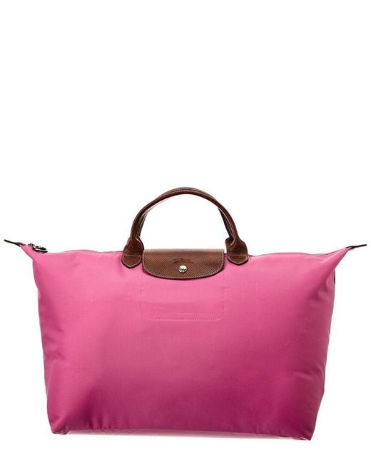 Longchamp Purple Le Pliage Club Expandable Travel Bag