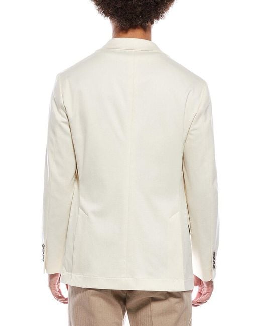 Brunello Cucinelli White Cashmere-Blend Twill Blazer for men