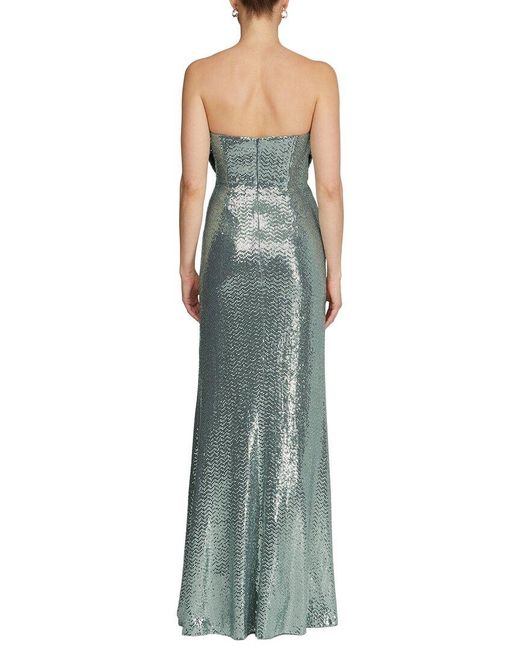 Halston Heritage Green Juliette Disco Jersey Gown
