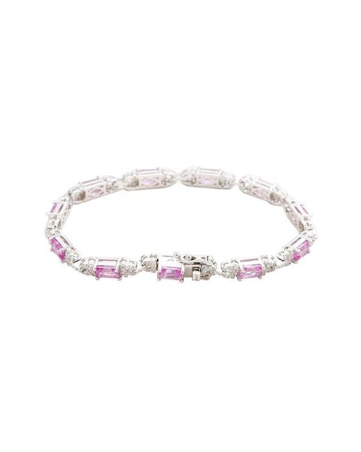 Suzy Levian Multicolor Silver 0.02 Ct. Tw. Diamond & Gemstone Bracelet