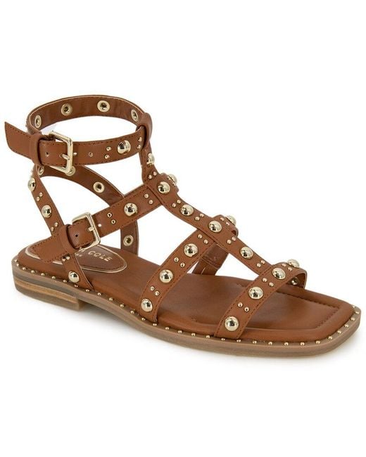 Kenneth Cole Brown Ruby Flat Sandals