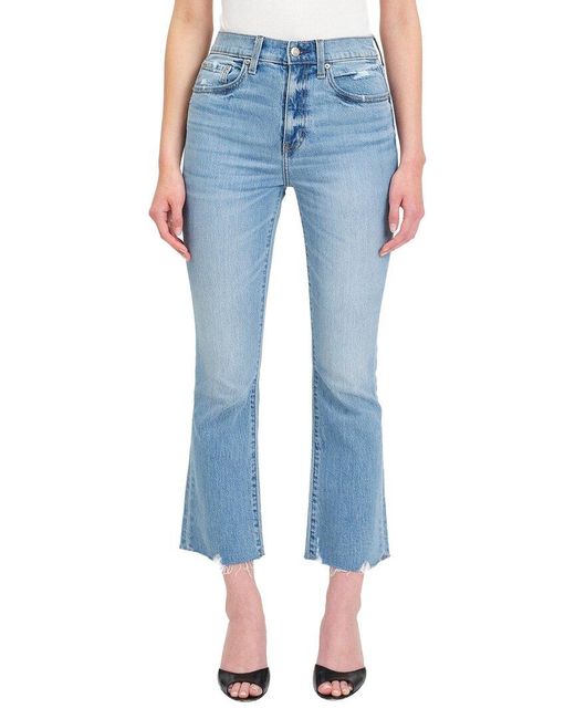 Daze Denim Blue Shy Girl Marina Vintage Crop Flare Jean