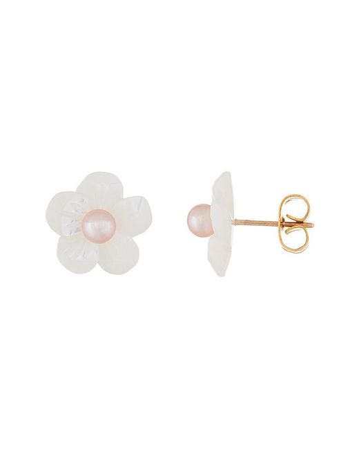 Splendid Multicolor 14k 3.5-4mm Freshwater Pearl Earrings