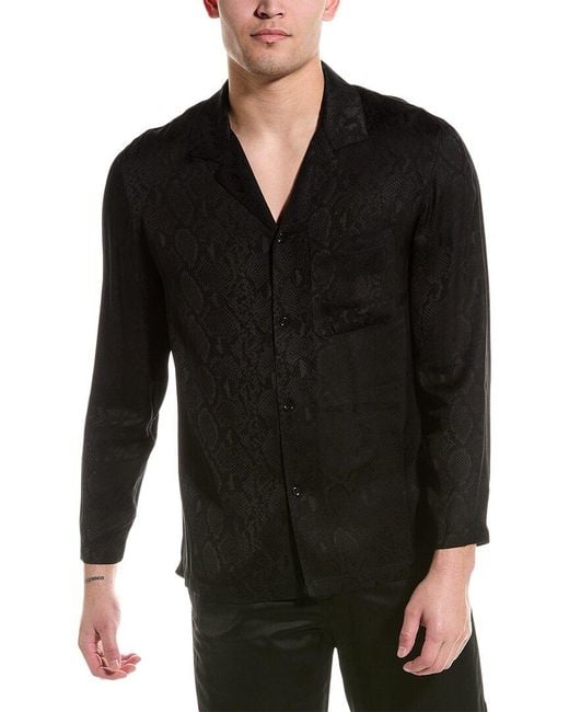 The Kooples Black Jacquard Shirt for men