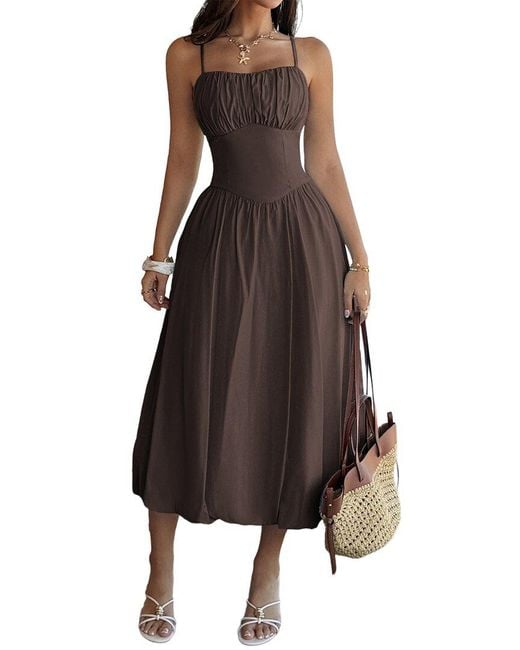Luna Tuccini Brown Midi Dress