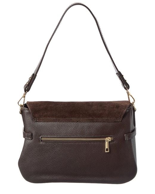 Isabella Rossetti Brown Greta Suede & Leather Handbag