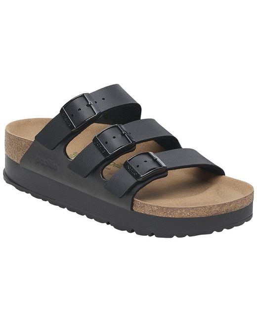 Birkenstock Brown Florida Vegan Flex Platform Birko-Flor Sandal