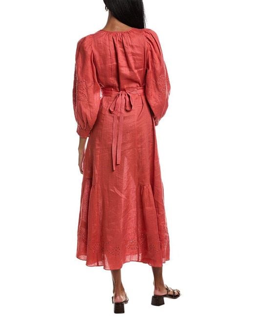 Vanessa Bruno Red Arabelle Linen Dress