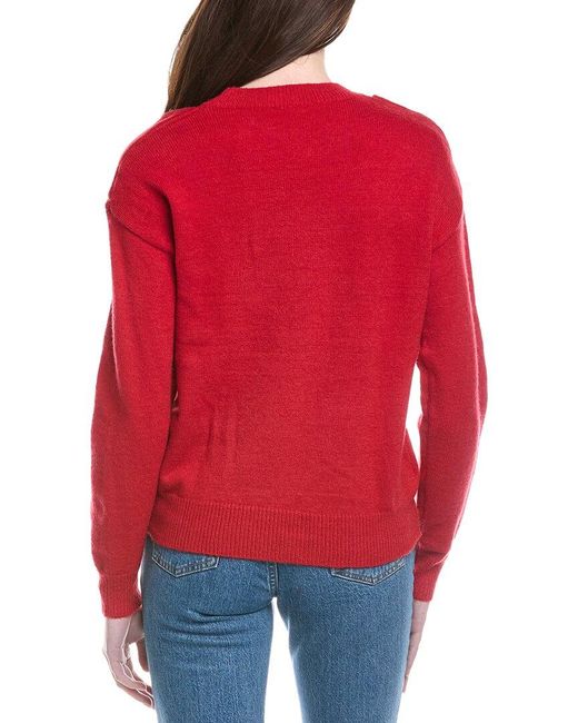 Line & Dot Red Double Layer Sweater