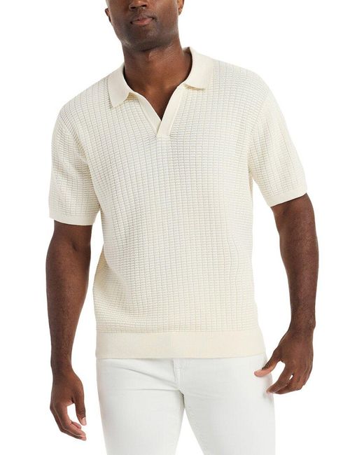 Robert Graham White Macombs Sweater Polo Shirt for men
