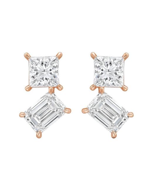 Diana M White Diana M. 14K Rose 10.00 Ct. Tw. Lab-Grown Diamond Earrings