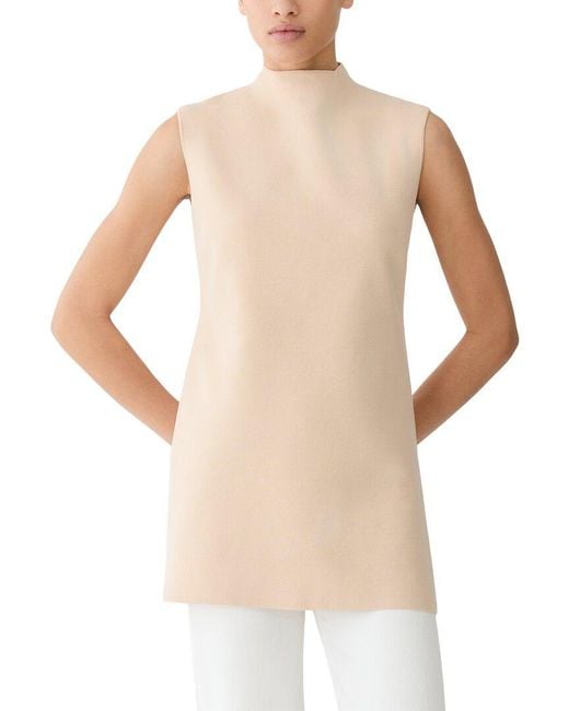 Lafayette 148 New York White Side Slit Knit Tunic