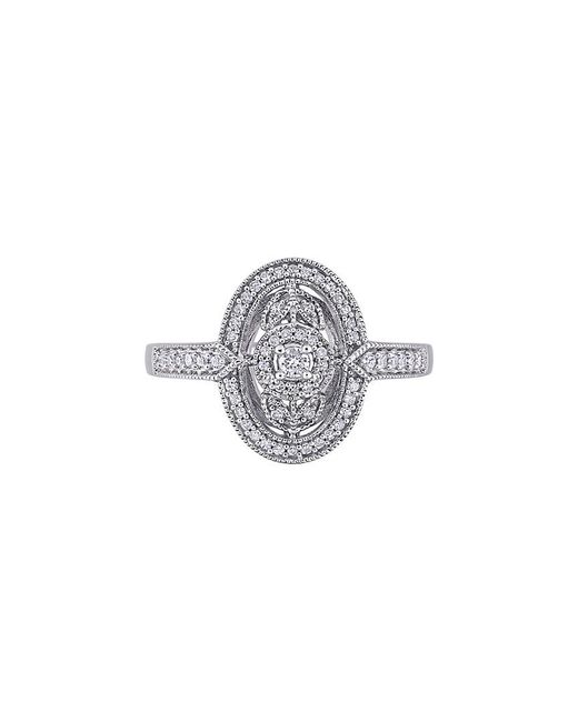 Rina Limor White Silver 0.25 Ct. Tw. Diamond Halo Ring