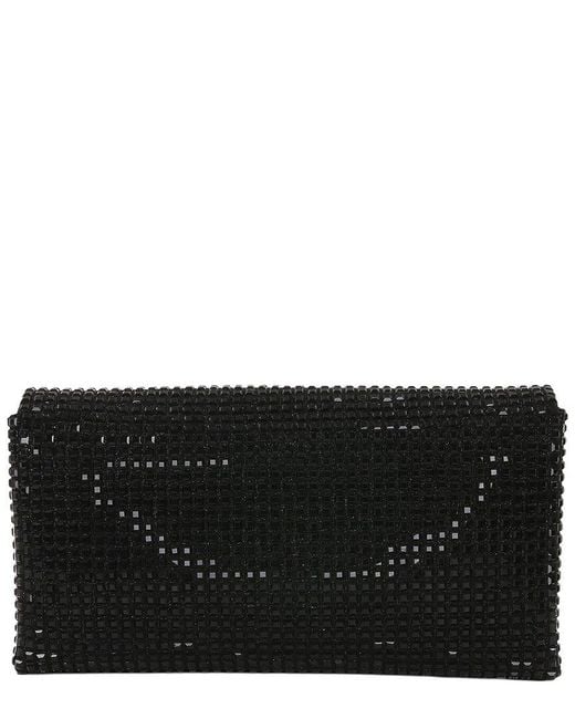 Badgley Mischka Black Jayden Crystal Envelope Clutch